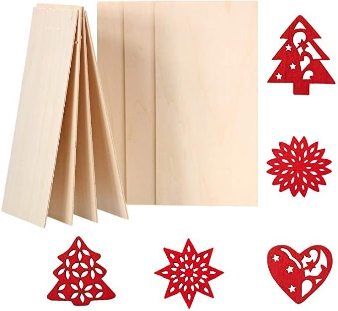 Tailai 12*8*1/8inch OEM Basswood Wood Sheets 3mm Hobby Wood Plywood Board DIY Crafts Blank Plywood 12*8*1/8inch Basswood Box