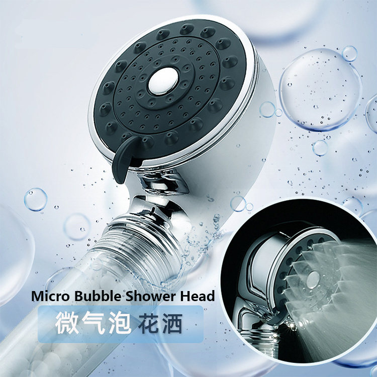 2024 Luxury Hot Sale 3 Functions Mineral Stone Filter Shower Head Kill Bacterial Health Skin Care Water Saving SPA Shower Head