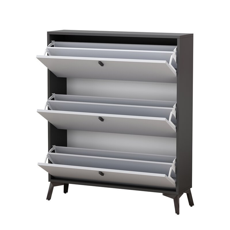 Modern Shoe Rack Cabinet Cupboard Storage Organizer 24 Pairs Portable Double Row Shoe Rack Cabinet