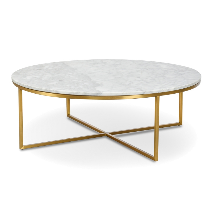 Special offers modern home goods  round marble top coffee table and stainless steel bottom