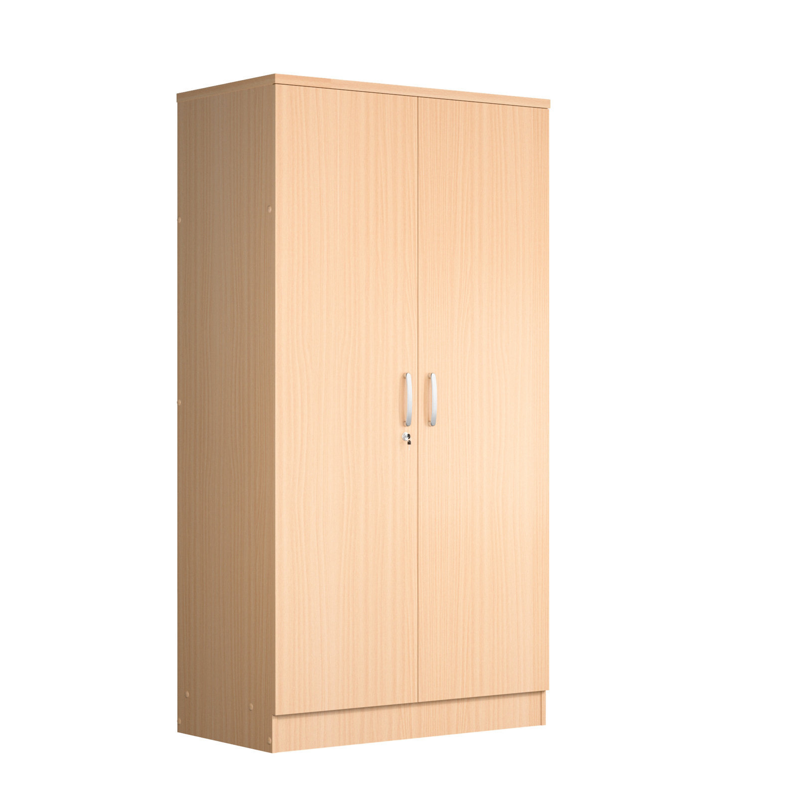 Modern and simple wardrobe bedroom wooden wardrobe Solid Wood 2-door Wardrobe Armoire with Mirrored Door