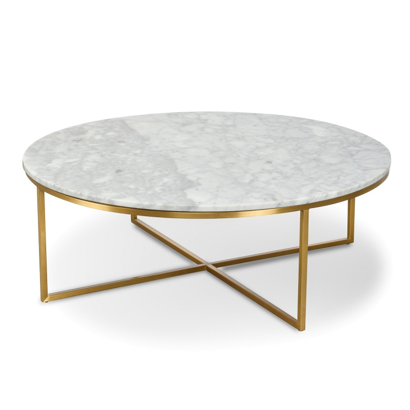 Special offers modern home goods  round marble top coffee table and stainless steel bottom