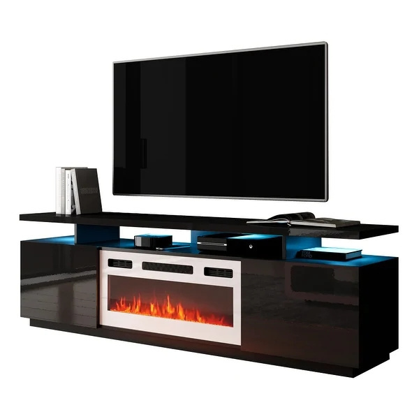 Modern Wood Fireplace 75inch LED TV Stand  wood fireplace indoor Heater Electric Fireplace