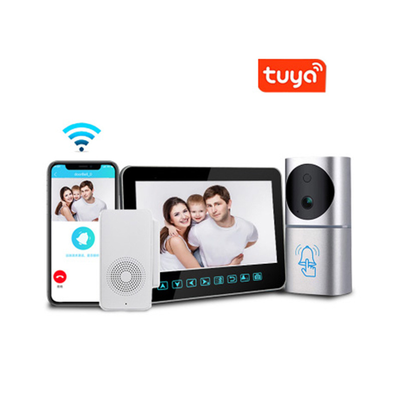 Tuay Motion Detection HD 1080P Wifi Wall Ring Video Screen Doorphone With Monitor Lock Intercom Smart  Door Bell Doorbell Camera