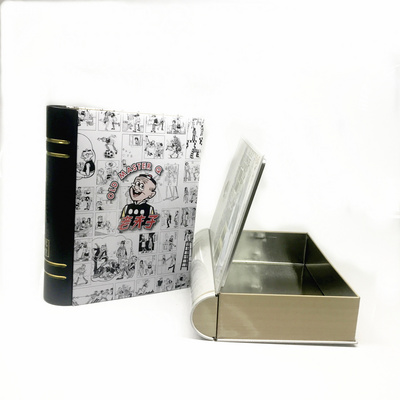 Customized Printing Vintage Book Shape Metal Tin Box for Chocolate Cookie Tea Candy Storage Box