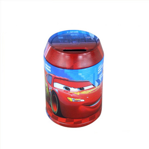 Custom Printed Metal Money Piggy Bank Tin Can Empty round Tin Money Box Saving Tin Box