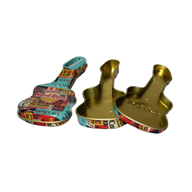 Small Guitar Shaped candy  gift  metal  Tin packaging Box