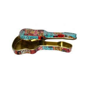 Small Guitar Shaped candy  gift  metal  Tin packaging Box