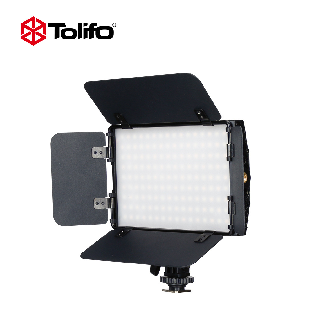 Tolifo PT-15B Pro II Dimmer 10%-100% Led Camera Light With Barndoor For Studio Photography