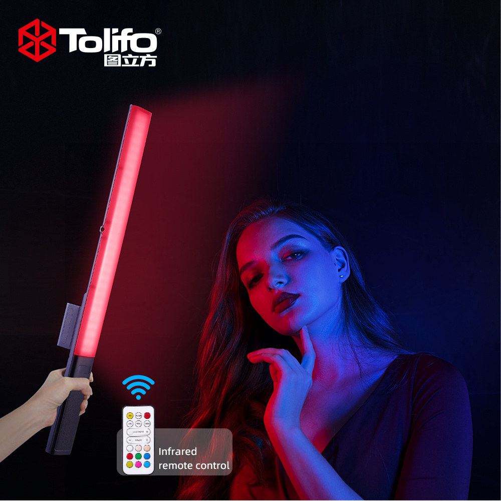 Tolifo Photographic Lighting ST-20RGB Stick LED RGB Tube Video Photography Studio 20W Battery Powered Handheld Photo Wand Light