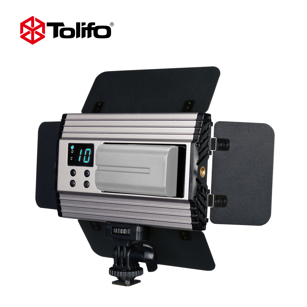 Tolifo PT-15B Pro II Dimmer 10%-100% Led Camera Light With Barndoor For Studio Photography