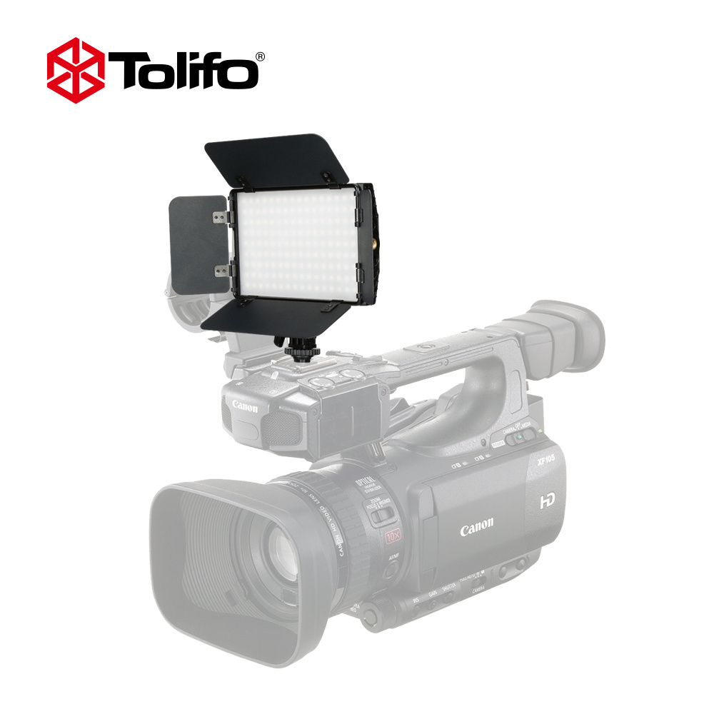 Tolifo PT-15B Pro II Dimmer 10%-100% Led Camera Light With Barndoor For Studio Photography