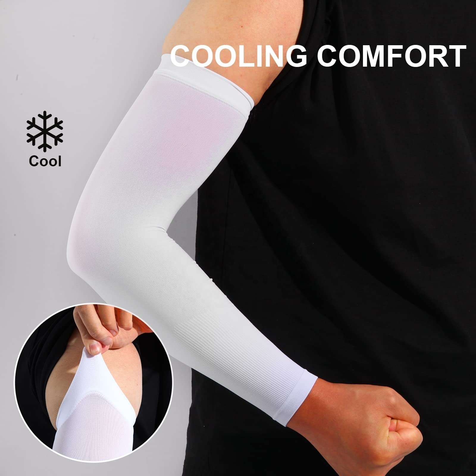 Custom Logo Soft Absorb Sweat Elbow Pads Support Elbow Brace Cooling Sports Cover Up Arm Compression Sleeve