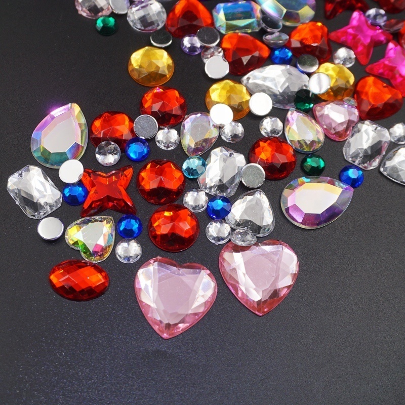 High quality Tear Drop Acrylic AB Rhinestones Glue On Flatback Strass lead free rhinestone flat back For DIY