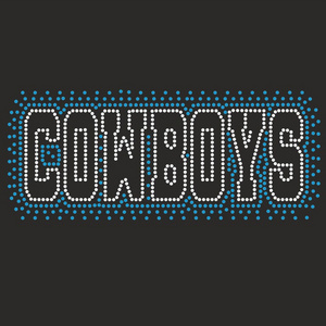 Custom made dgtopaz factory rhinestone letter cowboy shiny rhinestone logo decal transfer