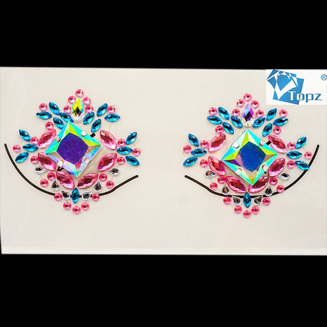 Free sample Crystal Rhinestone body jewelry Tattoo Stickers Face Gems designs for Body