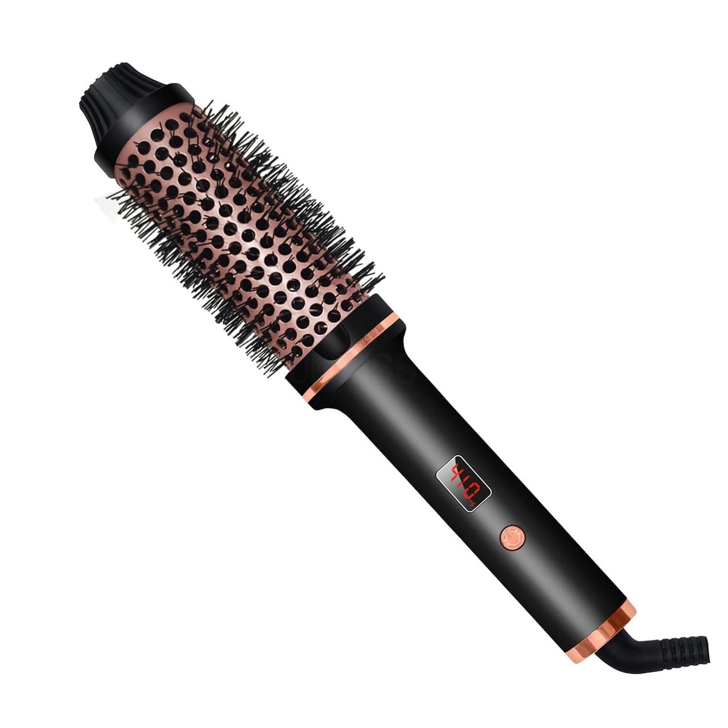 1.5 Inch LCD Display Ceramic Tourmaline Ionic Curling Comb Curling Iron Brush Volumizing Heated Round Brush Thermal Brush