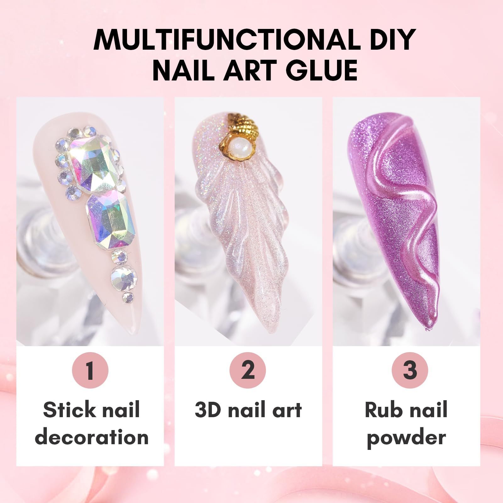 30ML Beauty Decoration Gem Nail Art Jewel Diamonds Super Strong Gel Nail Glue Rhinestone Glue for Nails