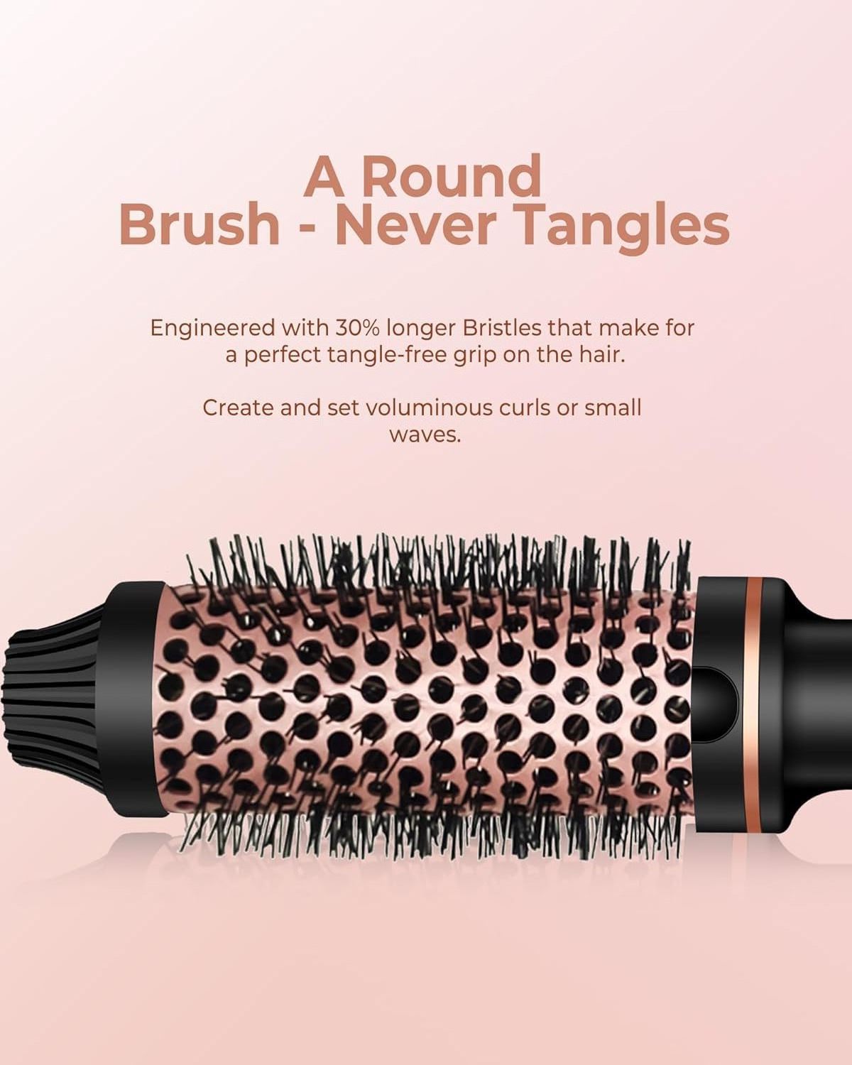 1.5 Inch LCD Display Ceramic Tourmaline Ionic Curling Comb Curling Iron Brush Volumizing Heated Round Brush Thermal Brush