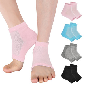 4 Pairs Gel Socks Spa Moisturizing Heel Socks Cracked Heel Repair Socks for Dry Cracked Feet Overnight