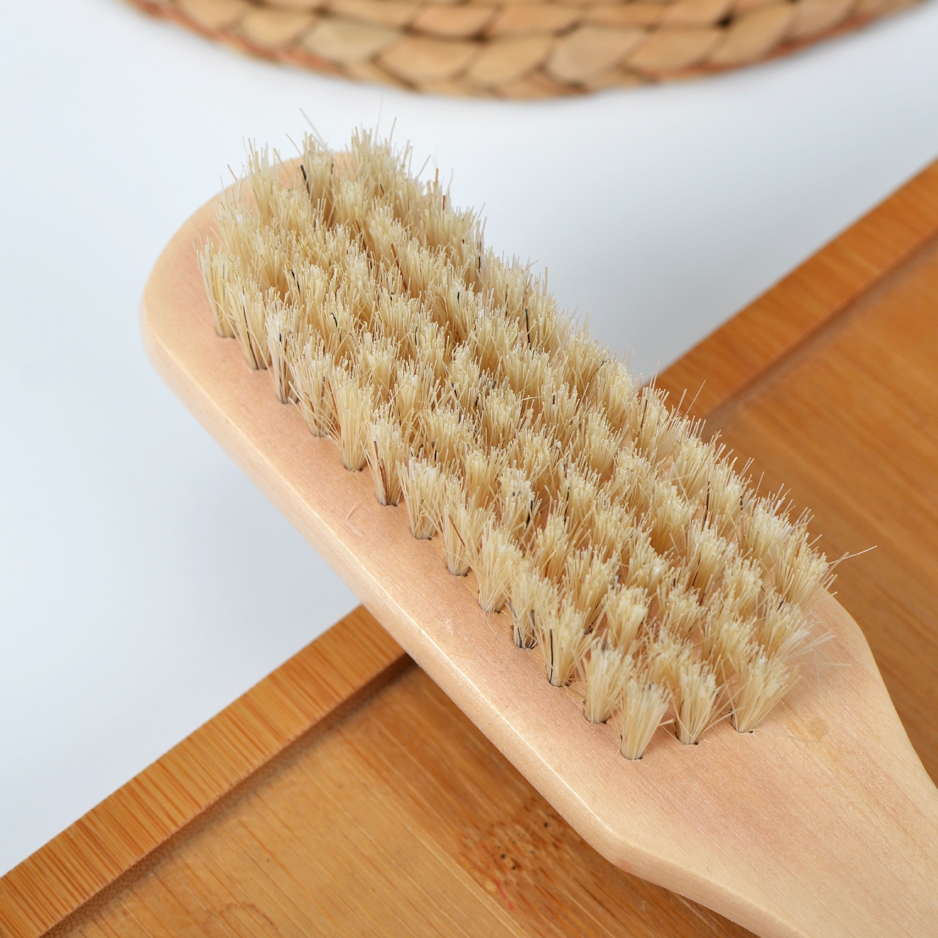 Pedicure 2 In 1 Double-sided Foot Care Scrub With Wooden Handle Foot File And Pumice Stone Cleaning Brush Nail Dusting Brush