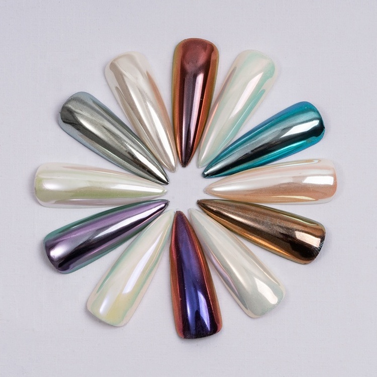 2023 Aurora Liquid Powder Metallic Chrome Nail Polish Magic Glass Mirror Effect Gel Polish Nails Magic Mirror Powder Liquid