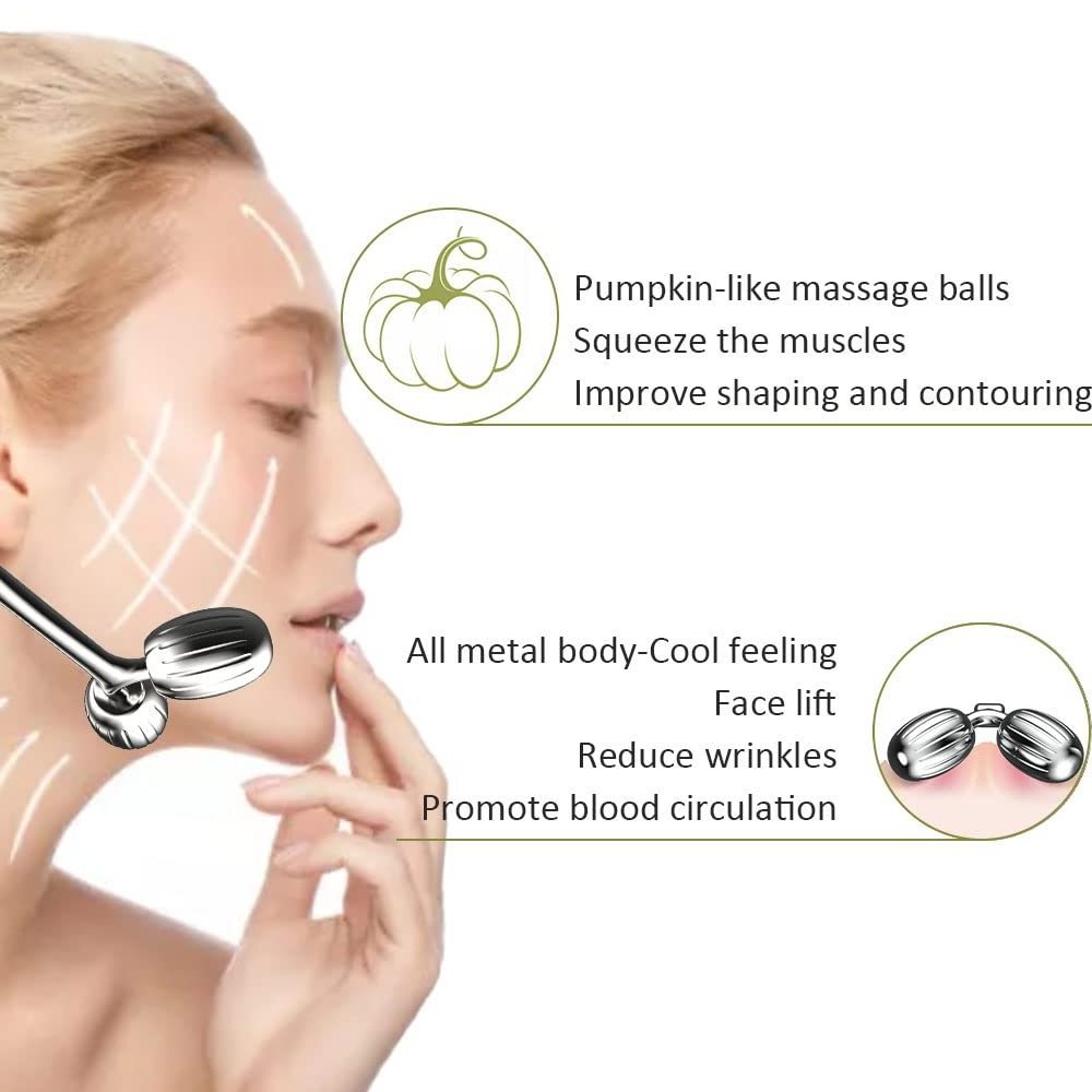 Beauty Face Massager Lift Skin Metal Face Roller Gua Sha Massage Tool for Face Neck Eye Body Skin Care