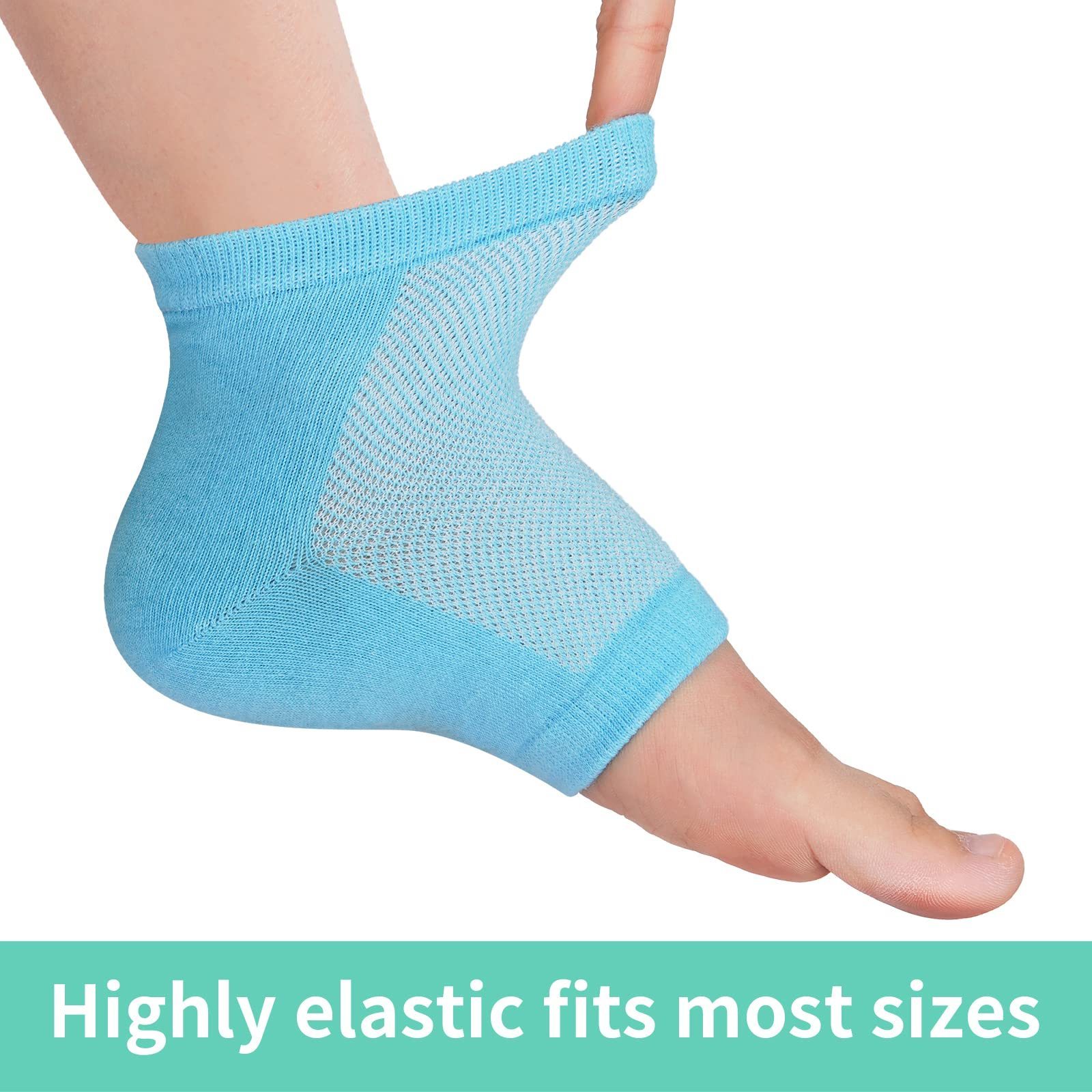 4 Pairs Gel Socks Spa Moisturizing Heel Socks Cracked Heel Repair Socks for Dry Cracked Feet Overnight