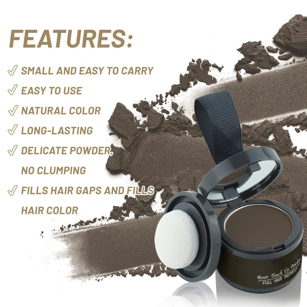 Private Label  Root Touch Up Dark Brown Hair Powder Hairline Shadow Powder Puff Stick For Thinning Hair