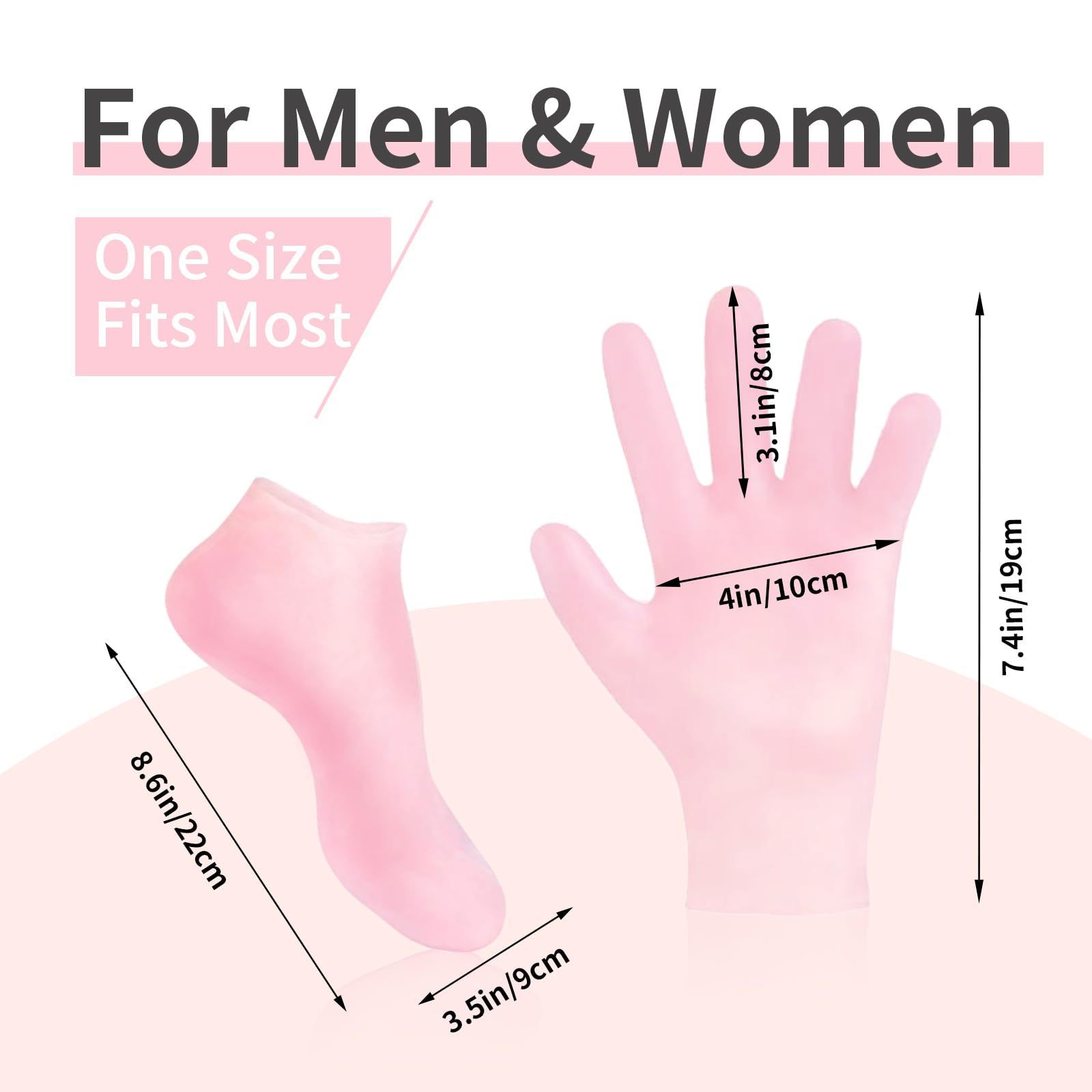 High Quality 2 Pairs Pink Foot Care Silicone Gel Spa Socks Moisturizing Glove Socks Set for Dry Cracked Skin