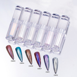 2023 Aurora Liquid Powder Metallic Chrome Nail Polish Magic Glass Mirror Effect Gel Polish Nails Magic Mirror Powder Liquid