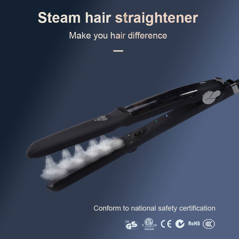 Professional Salon Ceramic Tourmaline Vapor Steam Styler Flat Iron Hair Straightener