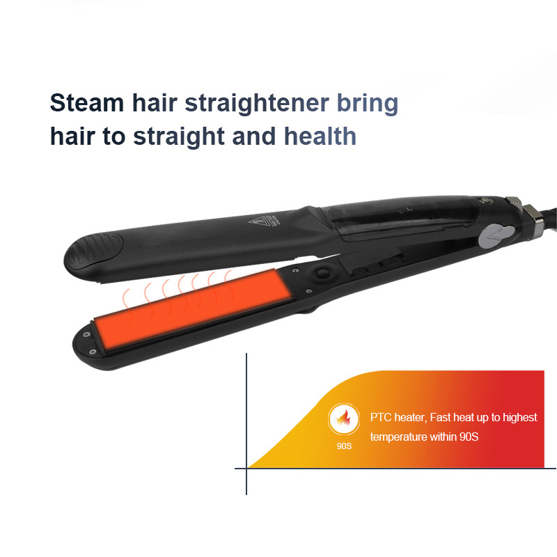 Professional Salon Ceramic Tourmaline Vapor Steam Styler Flat Iron Hair Straightener