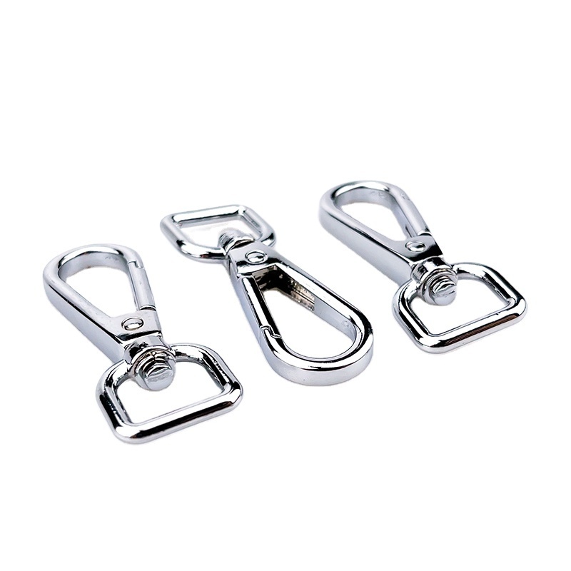 Bag Accessories Custom Metal Spring Snap Hook 16mm Zinc Alloy Dog Leash Snap Hook Lanyard Metal Swivel Snap Hook Silver for Bag