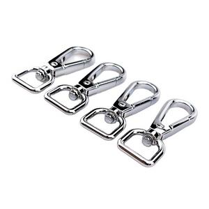 Bag Accessories Custom Metal Spring Snap Hook 16mm Zinc Alloy Dog Leash Snap Hook Lanyard Metal Swivel Snap Hook Silver for Bag