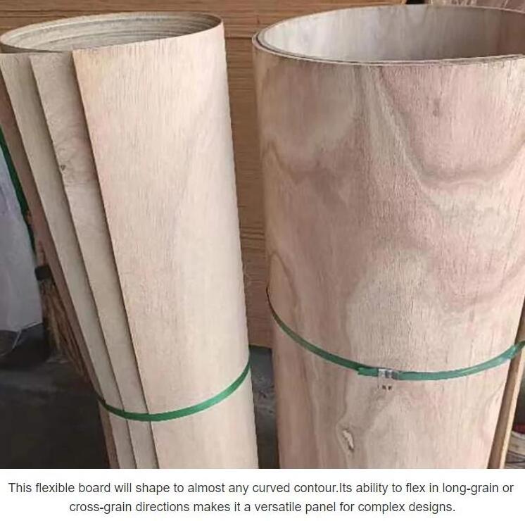 E1 Grade 1220*2440*3mm 5mm 9mm Bend Plywood/Flexible Bending Plywood/Curved Commercial Plywood