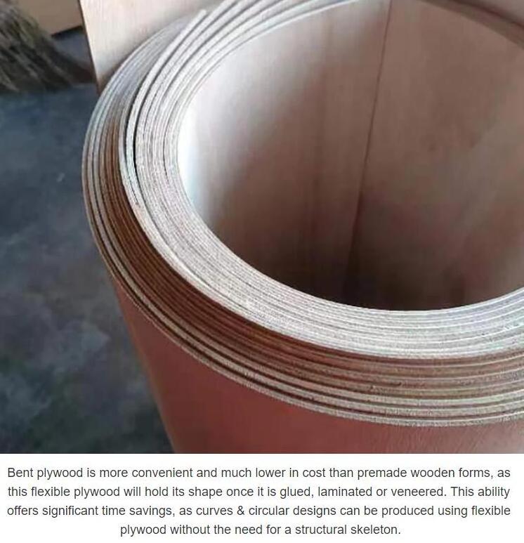 E1 Grade 1220*2440*3mm 5mm 9mm Bend Plywood/Flexible Bending Plywood/Curved Commercial Plywood