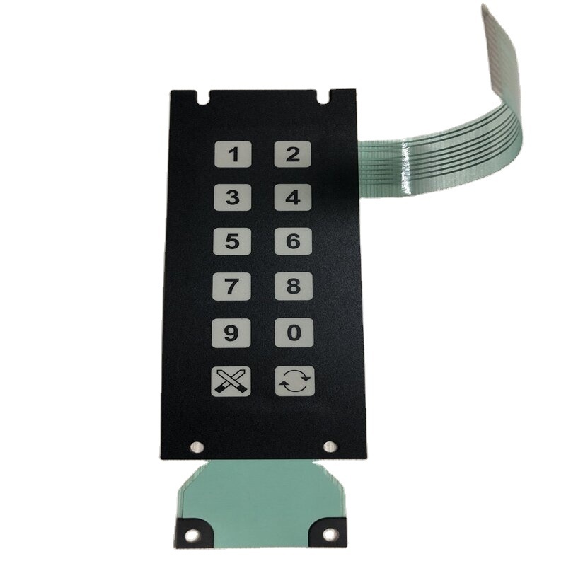 0.175mm matte PC material waterproof flat button switch non-tactile membrane switch keypad panel  for DIESEL machine application