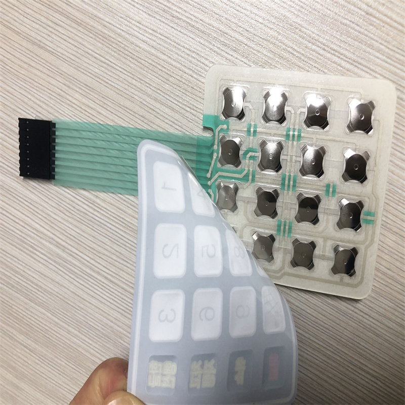 Manufacturer Custom Design 4x4 Matrix Keyboard Membrane Switch Control Panel with Adhesive Push Button Switches