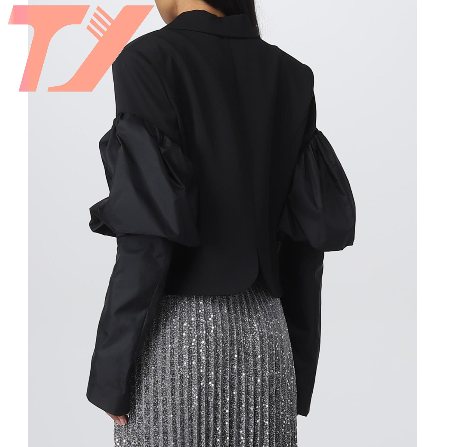 TUOYI Notched Long Sleeve Korean Patchwork Blazers Ladies Women