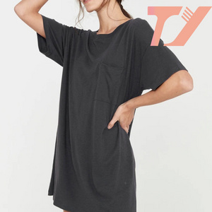 soft bamboo fiber wholesale women loungewear women's night dress nightgown girls sleep gown