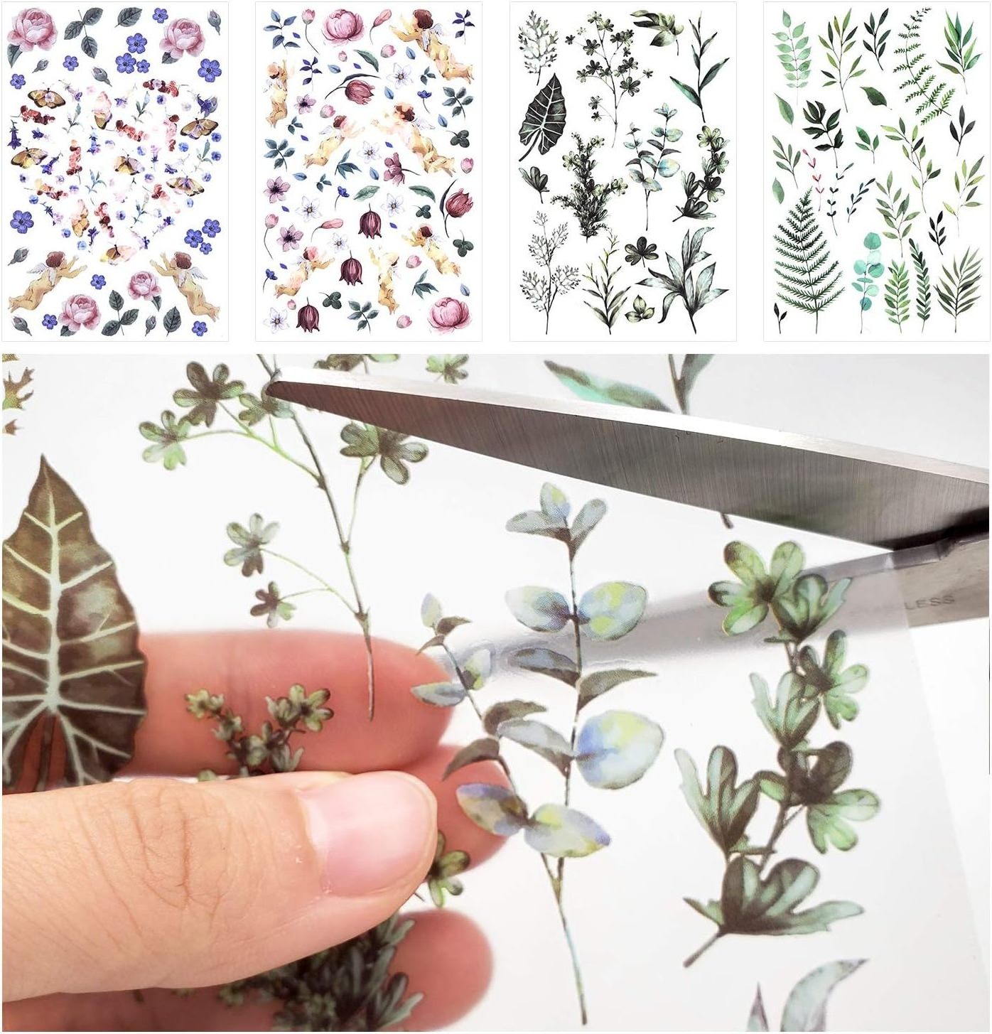 Transfer stickers Scrapbook Planning Stickers Flower Plant Stickers For Diary Album Journals DIY Arts and Crafts