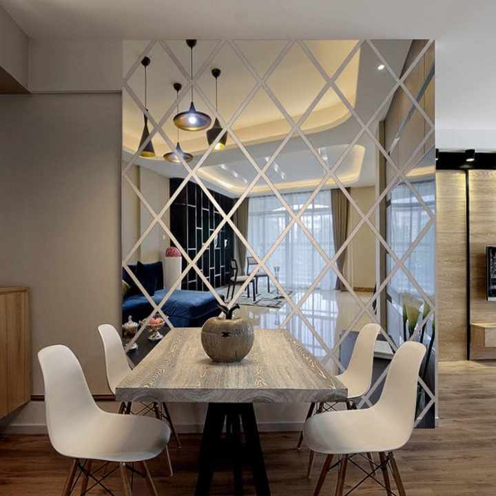 Wholesale 3D Acrylic Reflective Mirror Design Wall Decor Self Adhesive Wall Mirror Sticker