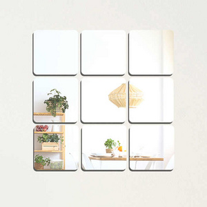 Hot Selling Flexible Acrylic  Mirror Sheets Wall Stickers Non Glass Full Length Frameless Full Body Mirror Tiles for Bedroom