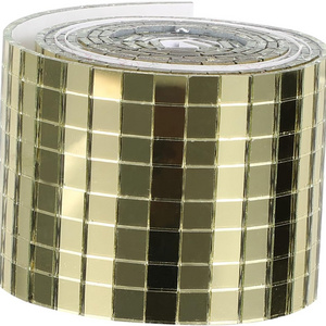 Rolls Glass Tile 5x5mm Adhesive Mirrors Mosaic Tiles Glass Mirrors Mosaic Tiles Sticker for Disco Ball Craft