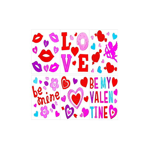 Custom Romantic Valentine TPR Gel Cling Jelly Window Sticker