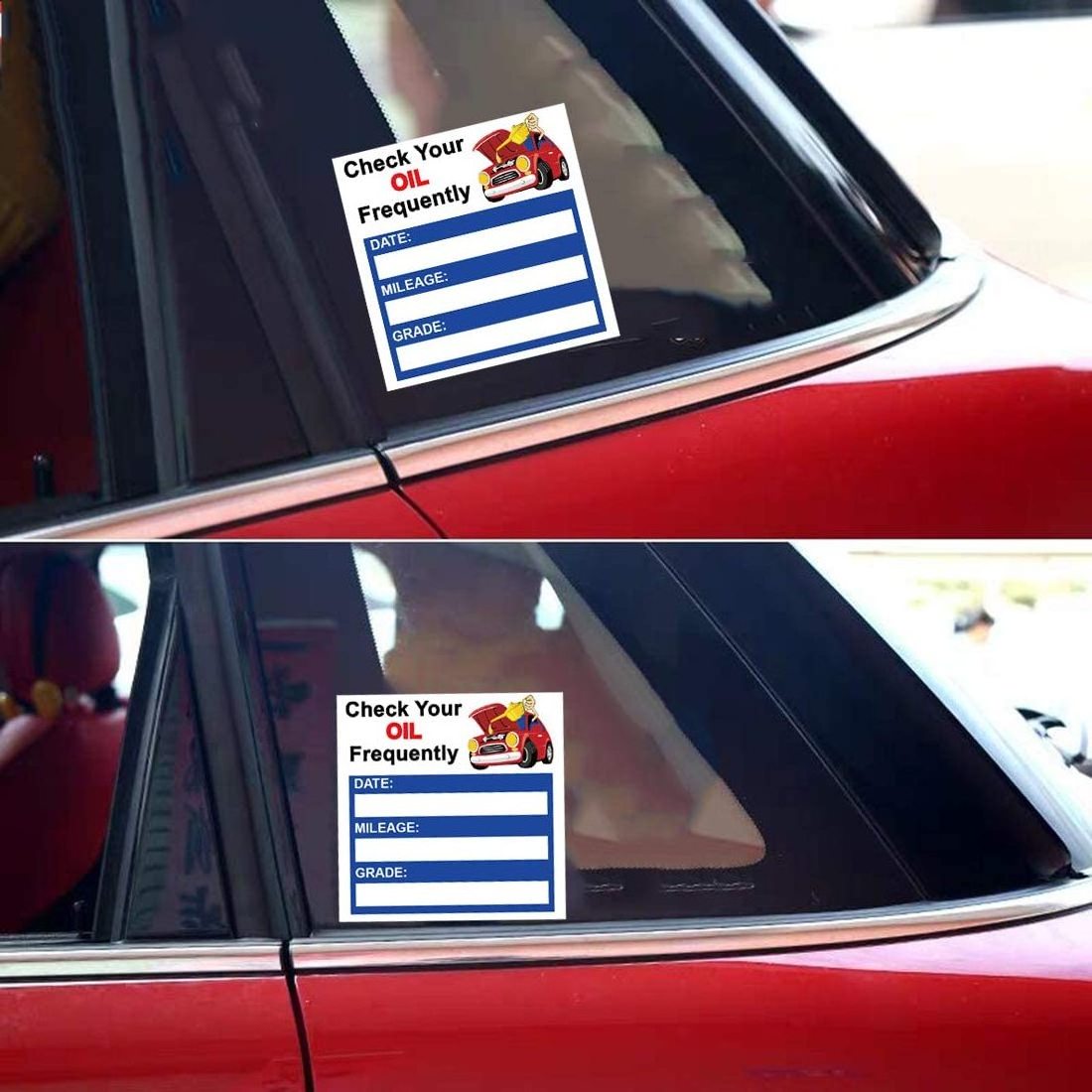 Customized Vinyl Car Window Sticker , Double Sides Oil Changed Label Printing With Removable Glue Packaging Stickers