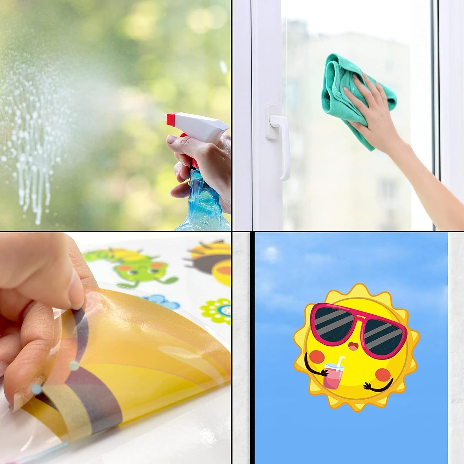 Window Clings Stickers Art Seasons Decals for Tropical Summer Pool Party Baby Shower School Home Accessories Party Supplies Gift