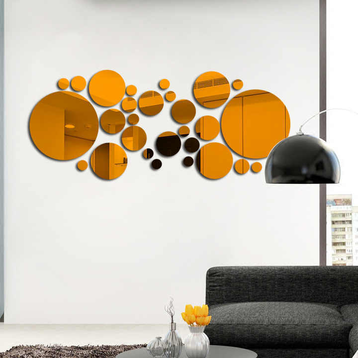 Removable Acrylic Mirror Setting Wall Sticker Decal for Home Living Room Bedroom Decor