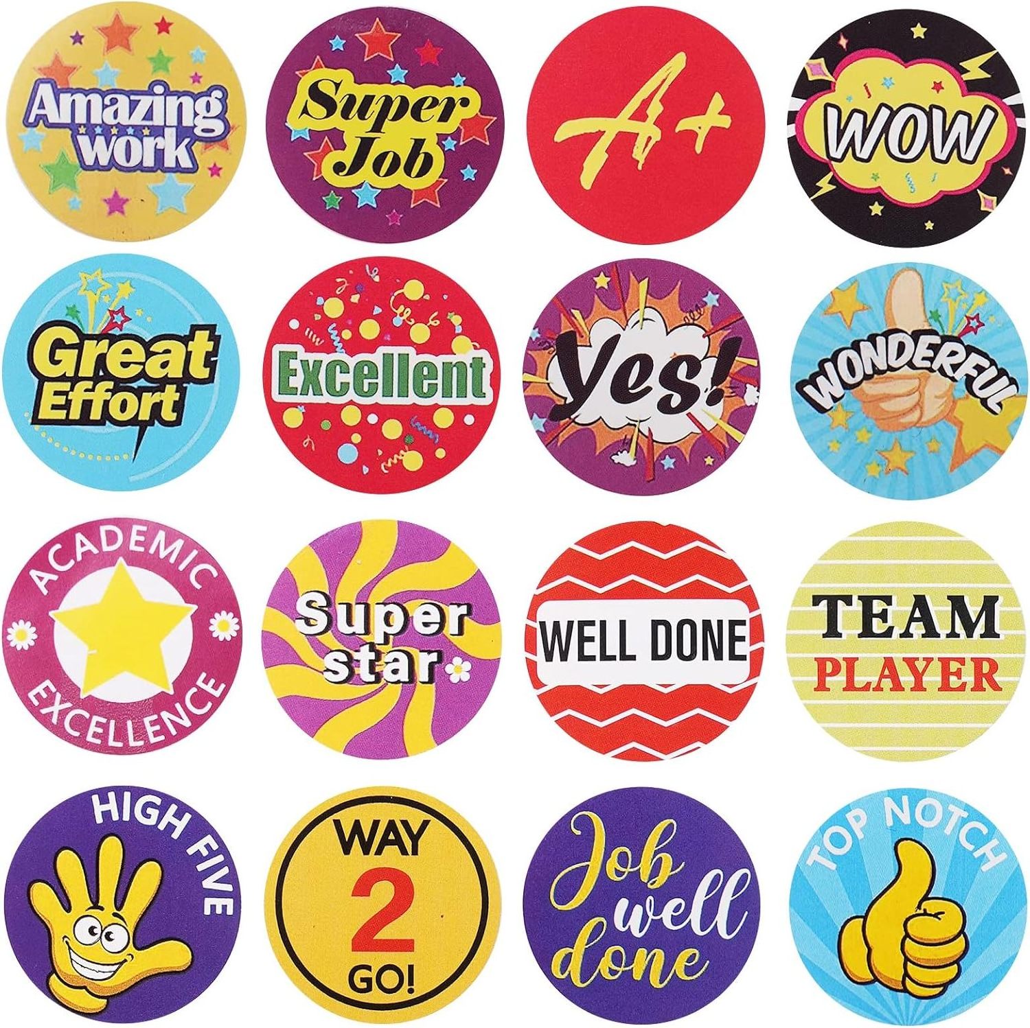 Reward Stickers for Kids Classroom, Round Motivational Kids Sticker Labels to Motivate Responsibility and Good Habits